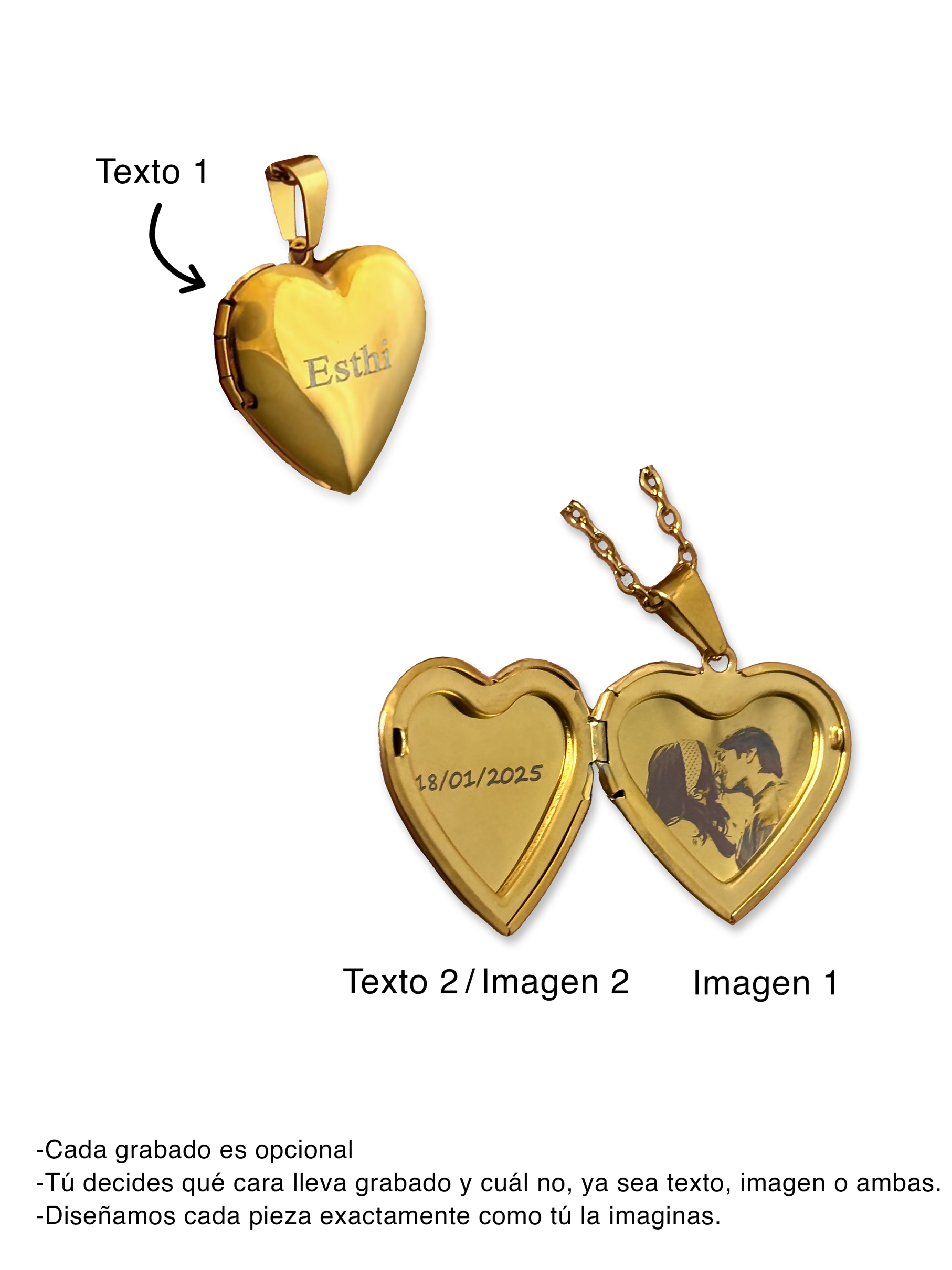 Relicario CORAZÓN dorado