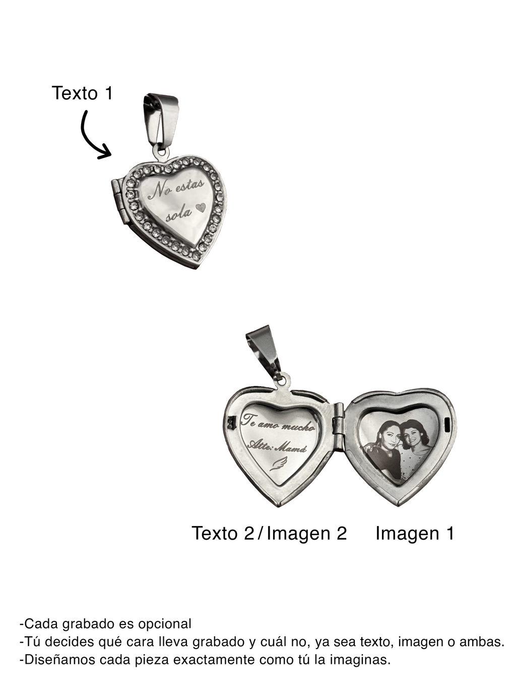 Relicario CORAZÓN circonía