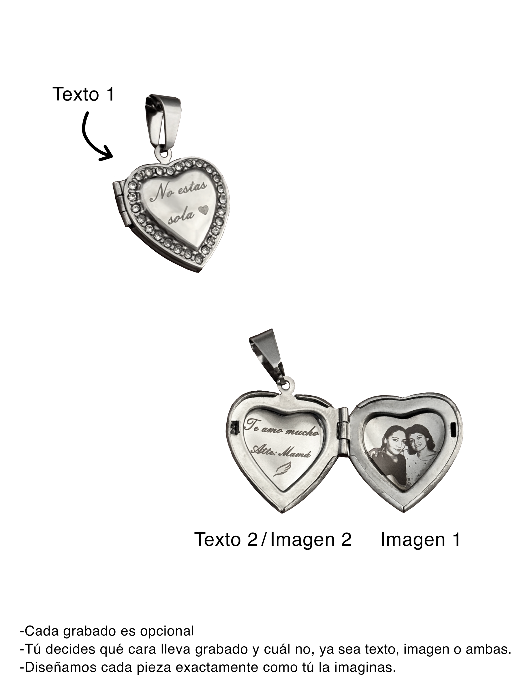 Relicario CORAZÓN circonía